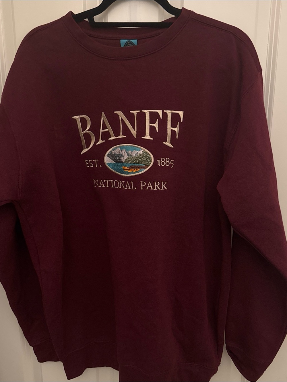 Maroon Banff National Park Pullover Sweatshirt